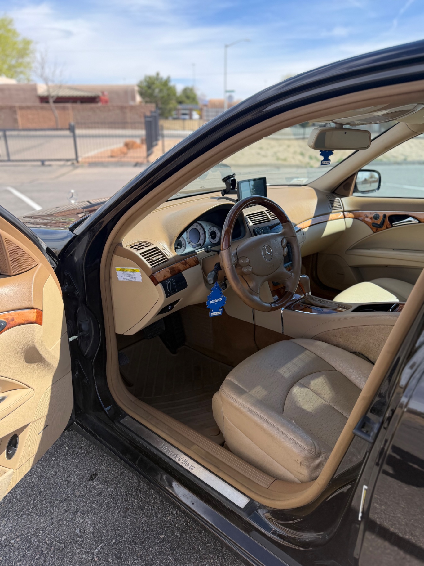 Mercedes-Benz E-Class tan leather front interior detailed