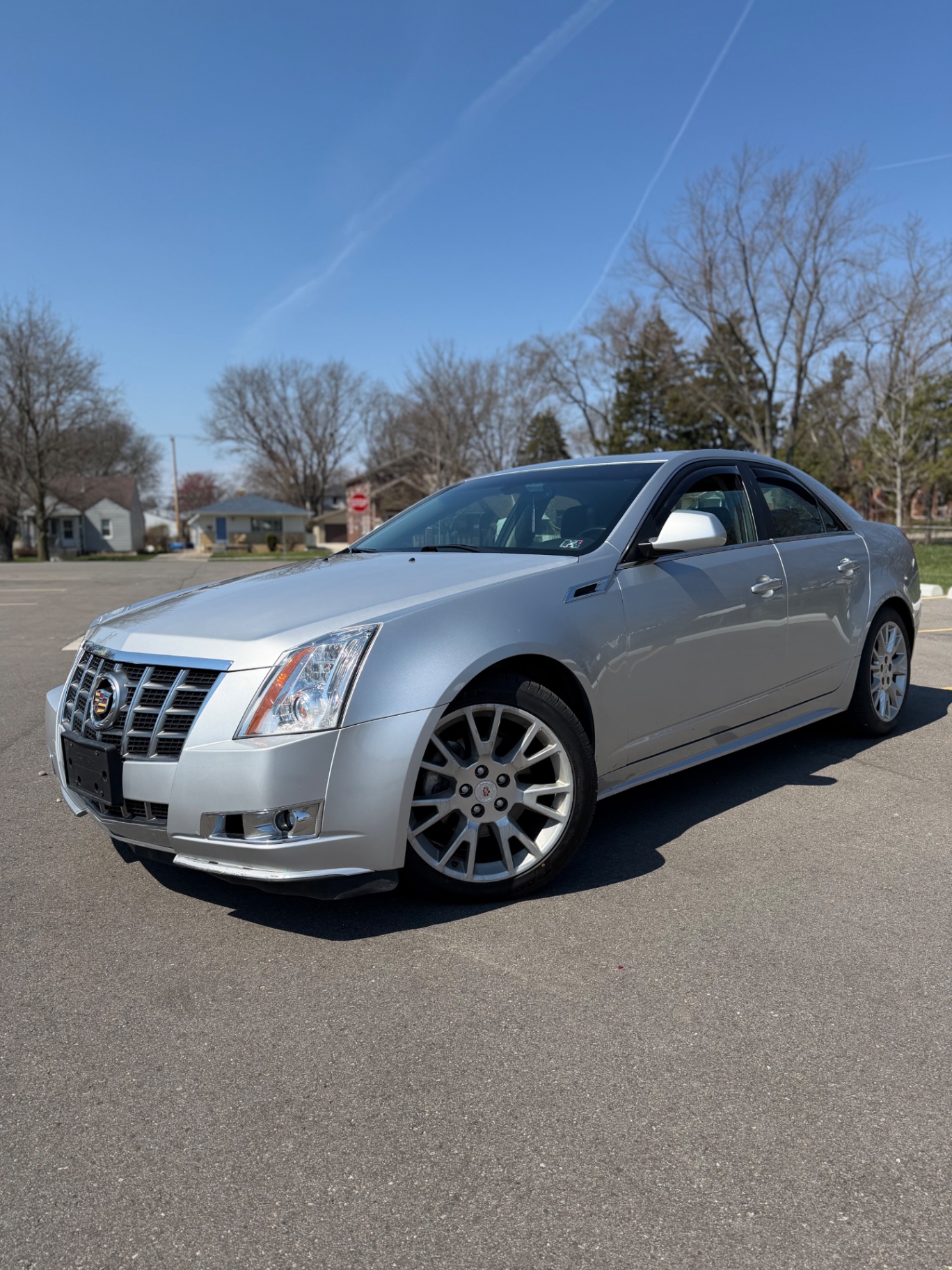 Silver Cadillac CTS detailed with polished wheels