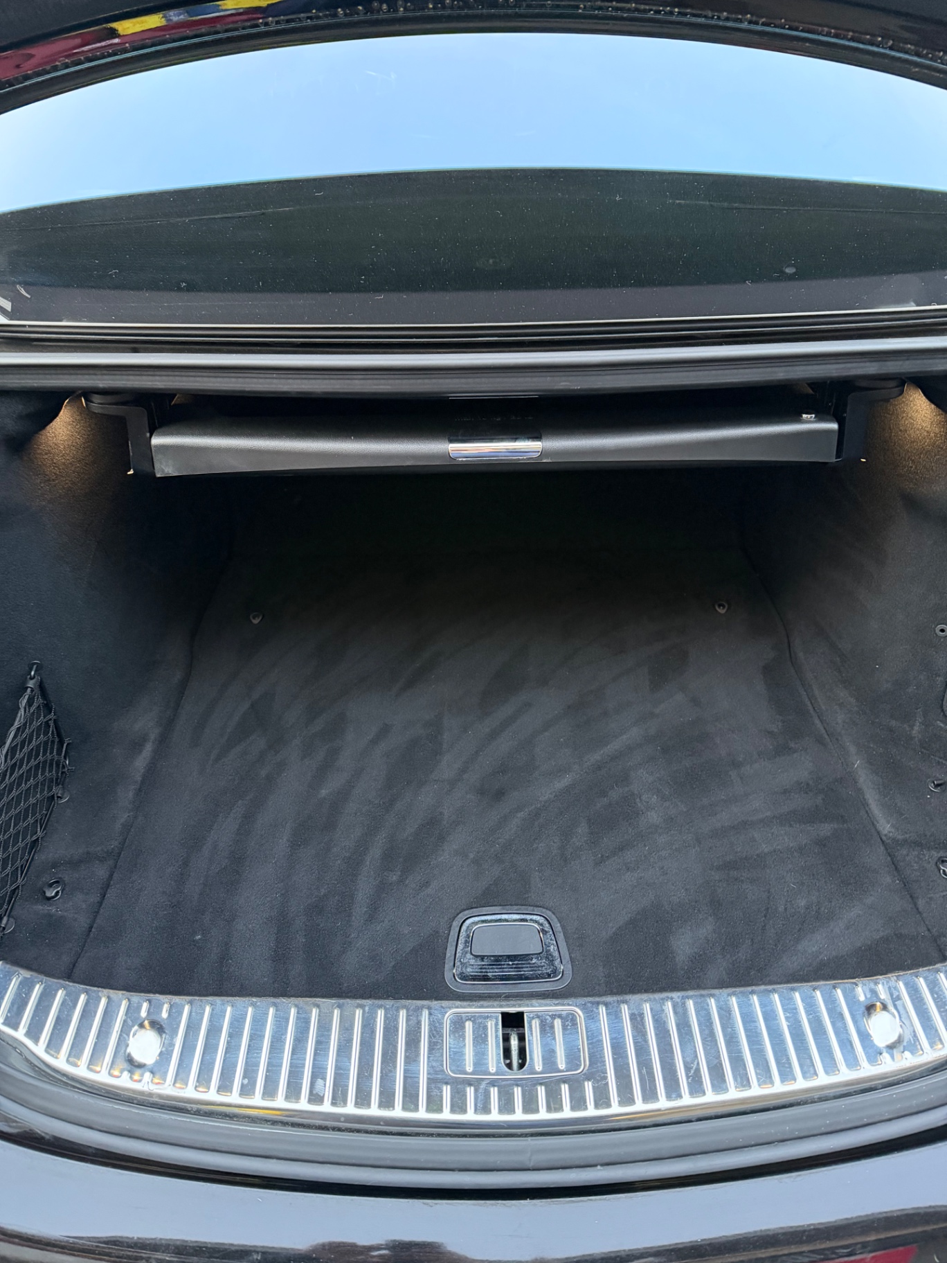 Mercedes S-Class trunk carpet vacuumed and detailed