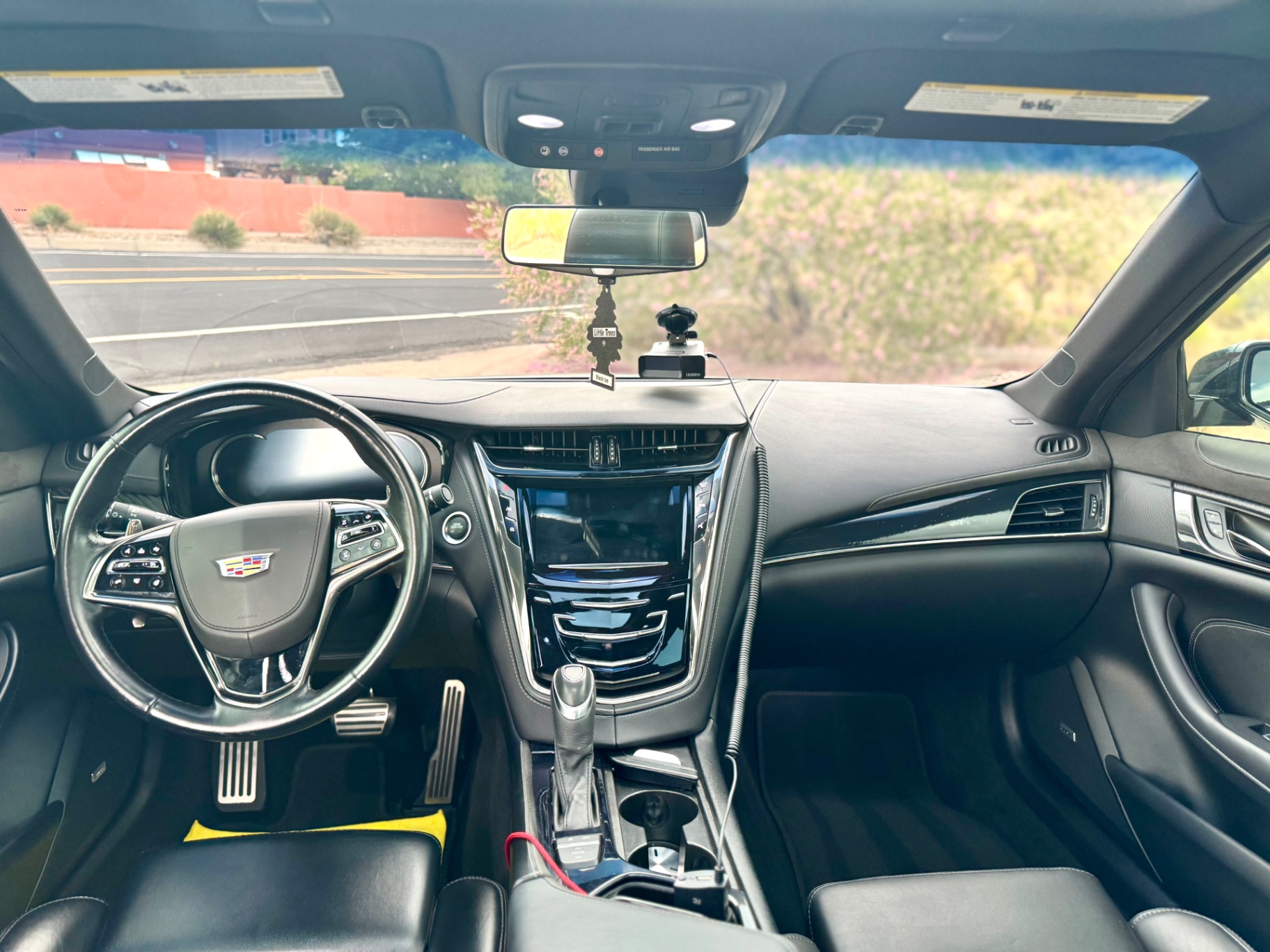 Cadillac CTS black leather interior deep cleaned