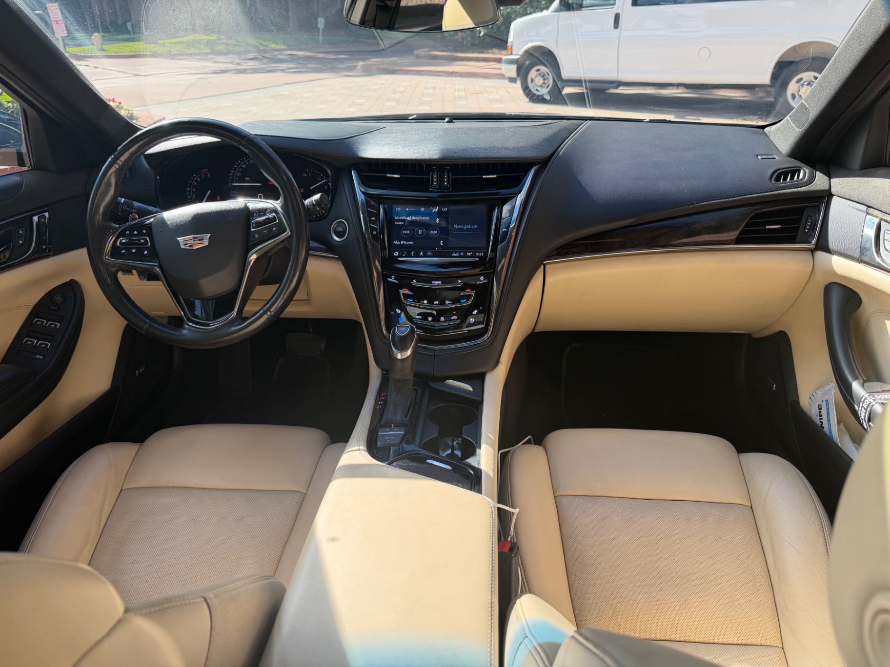 Cadillac CTS tan leather interior conditioned