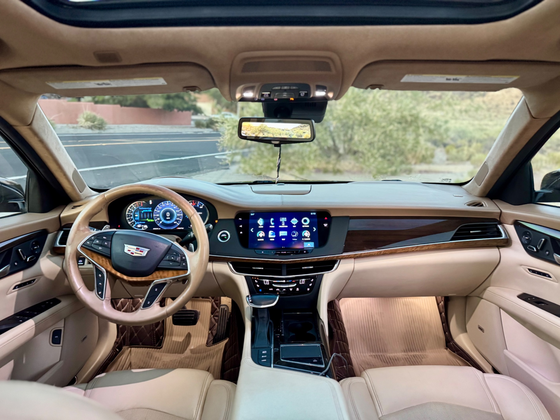 Cadillac CT6 tan leather interior detailed