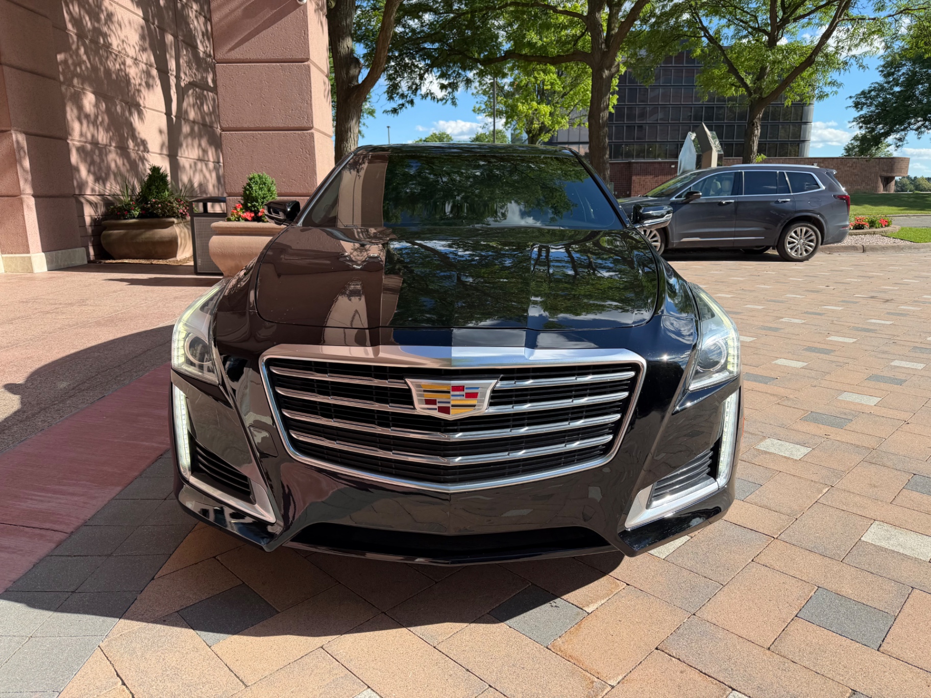 Black Cadillac CTS detailed with mirror-finish paint